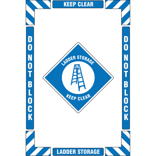 "Ladder Storage" Floor Marking Kit, Adhesive, English with Pictogram Oxymax Inc