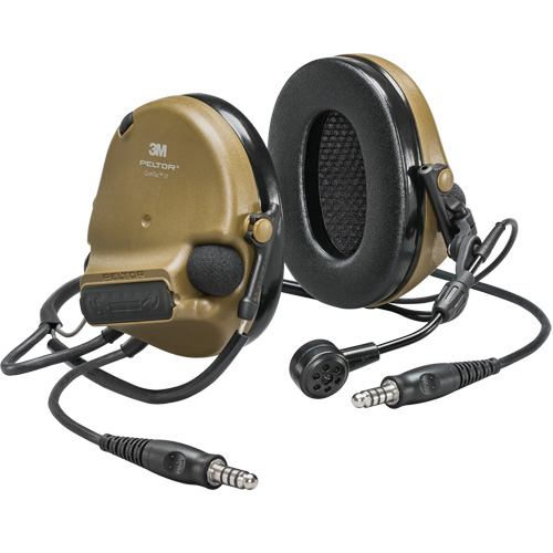 Casque VI NIB avec deux fils de sortie Peltor ComTac, Style Cordon cervical, 22 dB Oxymax Inc