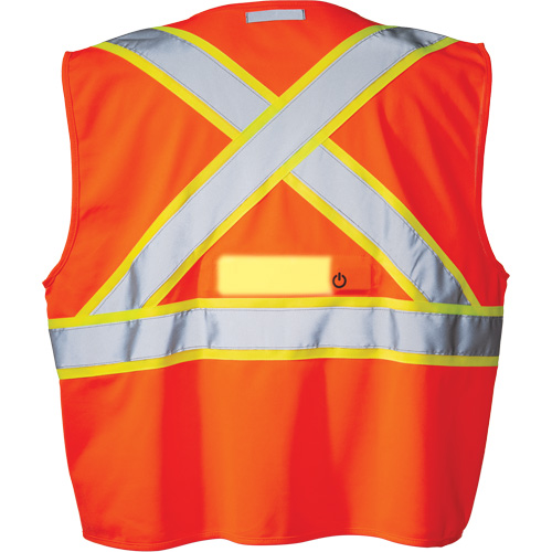 SV350 X-Back Safety Vest with Light, High Visibility Orange, Small, Polyester Oxymax Inc