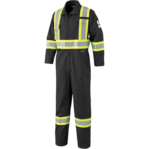 7702BK Combinaison ignifuge et r&eacute;sistant &agrave; l'arc &eacute;lectrique 88/12 FR-Tech, Taille 36, Noir, 9,7 cal/cm² Oxymax Inc