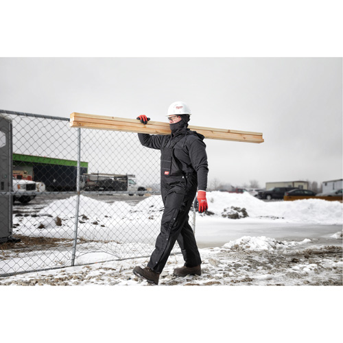 Salopette GridIron de longueur standard avec fermeture &agrave; glissi&egrave;re jusqu'&agrave; la cuisse, Hommes, Grand, Noir Oxymax Inc