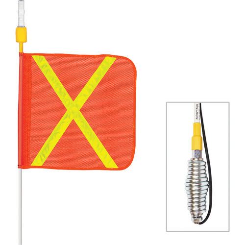 Safety Whip&reg; All-Weather Super-Duty Warning Whips with Constant LED Light, Spring Mount, 5' High, Orange with Reflective Oxymax Inc