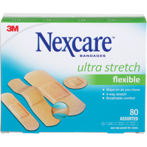 Pansements ultra-extensibles Nexcare, Assorti, Plastique, Non st&eacute;rile Oxymax Inc