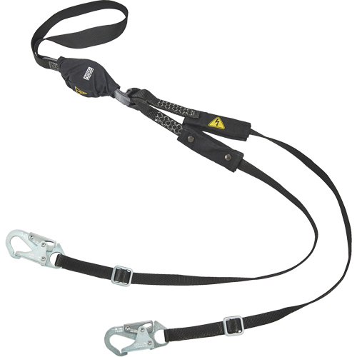 V-Series Utility Energy Absorbing Lanyard, 6', Snap Hook Center, Snap Hook Leg Ends, Nylon Oxymax Inc