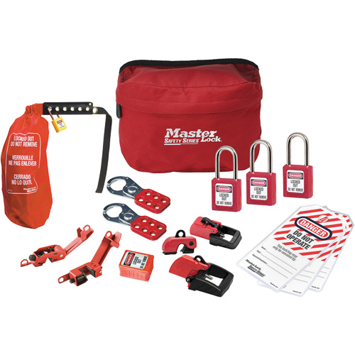 Trousse de cadenassage avec cadenas en thermoplastique de qualit&eacute; sup&eacute;rieure Zenex, Ensemble &eacute;lectrique, 16 composants compris Oxymax Inc