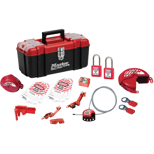 Trousse de cadenassage avec serrures en thermoplastique Zenex, Ensemble &eacute;lectrique/Vanne, 19 composants compris Oxymax Inc