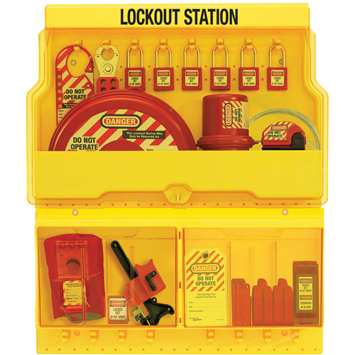 Standard Valve & Electrical Deluxe Lockout Station, Thermoplastic Padlocks, 32 Padlock Capacity, Padlocks Included Oxymax Inc