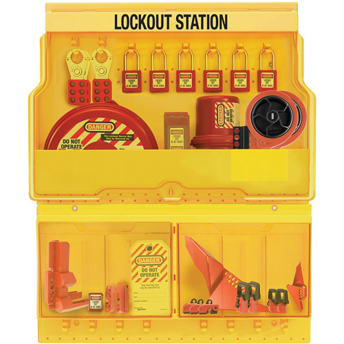 Premier Valve & Electrical Deluxe Lockout Station, Thermoplastic Padlocks, 32 Padlock Capacity, Padlocks Included Oxymax Inc