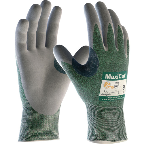 Gants en tissu technique r&eacute;sistant aux coupures ATG MaxiCut, Taille Grand, Calibre 15, Rev&ecirc;tement Nitrile, Enveloppe en Fil technique, ASTM ANSI niveau A2/EN 388 niveau 3/EN 388 niveau B Oxymax Inc