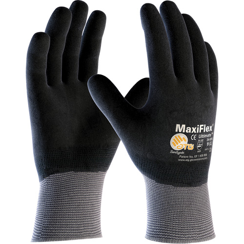 Gants compatibles avec les &eacute;crans tactiles ATG MaxiFlex Ultimate, Grand, R&ecirc;vetement Nitrile, Calibre 15, Enveloppe en Nylon/&eacute;lasthanne Oxymax Inc