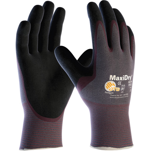 Gants sans couture ultra l&eacute;gers ATG MaxiDry, Grand, R&ecirc;vetement Nitrile, Calibre 15, Enveloppe en Nylon/&eacute;lasthanne Oxymax Inc
