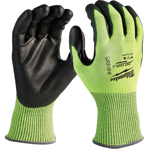 Gants haute visibilit&eacute; r&eacute;sistant aux coupures, Taille Petit, Calibre 13, Rev&ecirc;tement Nitrile/Polyur&eacute;thane, Enveloppe en Poly&eacute;thyl&egrave;ne, ANSI/ISEA 105 niveau 4 Oxymax Inc