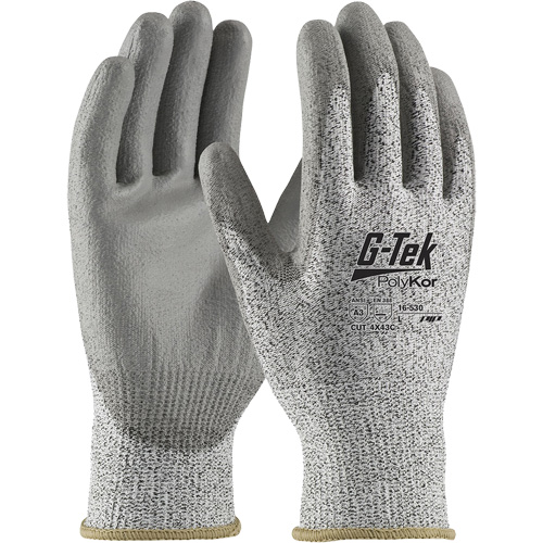 Gants r&eacute;sistants aux coupures G-Tek PolyKor, Taille T-petit, Calibre 13, Rev&ecirc;tement Polyur&eacute;thane, Enveloppe en Fil technique, ANSI/ISEA 105 niveau 3 Oxymax Inc