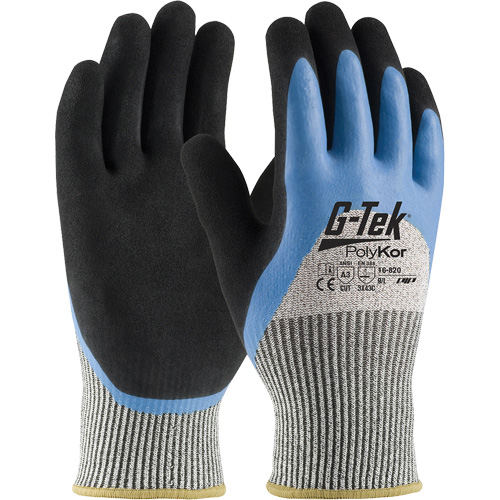Gants isol&eacute;s r&eacute;sistants aux coupures G-Tek PolyKor, Taille Petit, Calibre 13, Rev&ecirc;tement Latex de caoutchouc, Enveloppe en Fil technique, ANSI/ISEA 105 niveau 3 Oxymax Inc