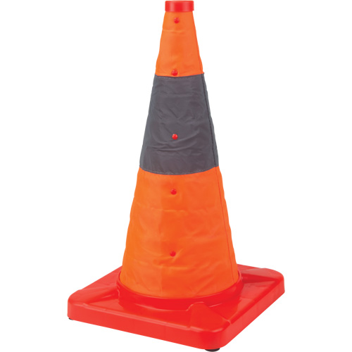 C&ocirc;ne de signalisation repliable, 18" h, Orange Oxymax Inc
