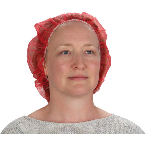 Bonnets bouffants, Polypropyl&egrave;ne, 21", Rouge Oxymax Inc