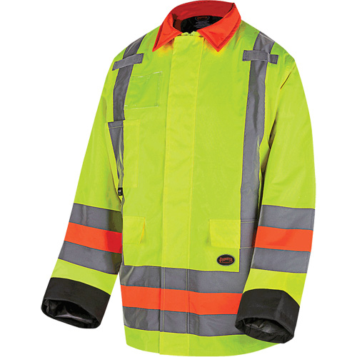 6040 Quebec Winter Traffic Control Jacket, Polyester, High Visibility Lime-Yellow, X-Small Oxymax Inc