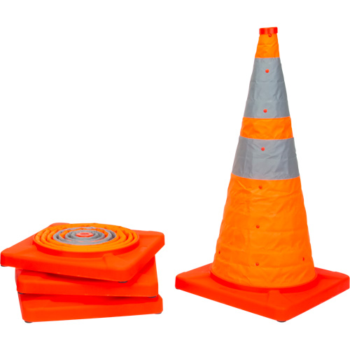 C&ocirc;ne de signalisation repliable, 28" h, Orange Oxymax Inc