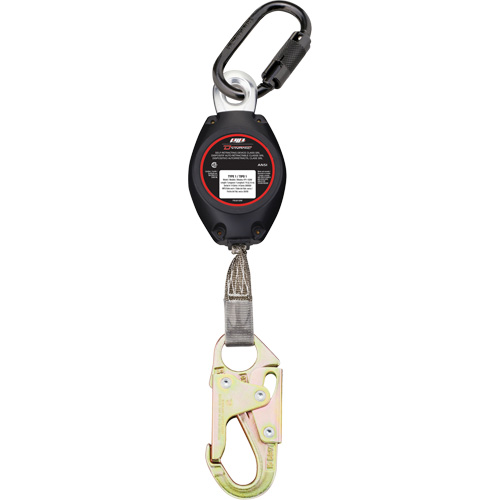 Cordage de s&eacute;curit&eacute; autor&eacute;tractable avec petit mousqueton Dynamic, 7', Polyester, Pivotant Oxymax Inc