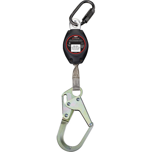 Cordage de s&eacute;curit&eacute; autor&eacute;tractable avec mousqueton moyen Dynamic, 7', Polyester, Pivotant Oxymax Inc