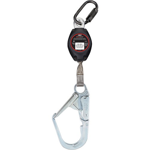 Cordage de s&eacute;curit&eacute; autor&eacute;tractable avec grand mousqueton Dynamic, 7', Polyester, Pivotant Oxymax Inc