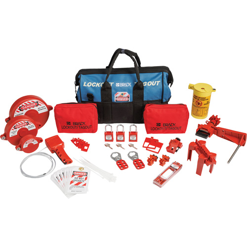 Lockout Tagout Kit with Nylon Safety Lockout Padlocks in Duffel Bag, Electrical/Valve Kit, 31 Components Oxymax Inc