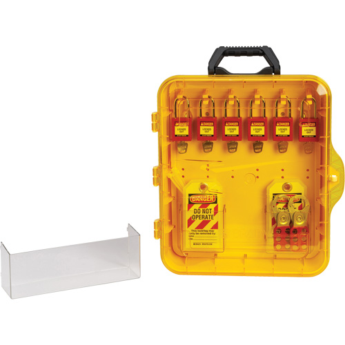 Lockout Station with Keyed Different Nylon Safety Lockout Padlocks, Plastic Padlocks, 6 Padlock Capacity, Padlocks Included Oxymax Inc