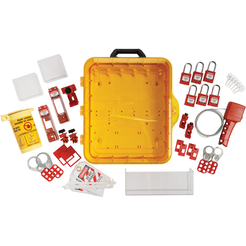 Electrical Lockout Station with Keyed Different Nylon Safety Lockout Padlocks, Plastic Padlocks, 60 Padlock Capacity, Padlocks Included Oxymax Inc