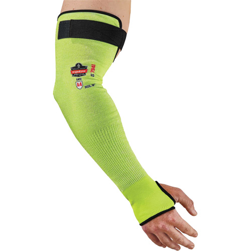 ProFlex 7941-PR Cut-Resistant Protective Arm Sleeve, TenaLux, 18", ASTM ANSI Level A4/EN 388 Level D, High Visibility Lime Oxymax Inc