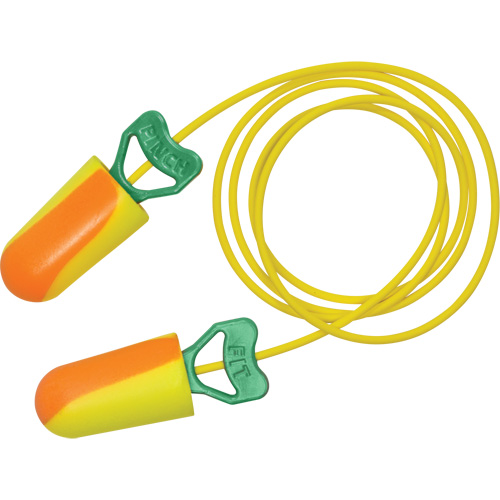 Bouchons d'oreilles biosourc&eacute;s PinchFit BioSoft, Vrac - Boîte, Avec cordon Oxymax Inc