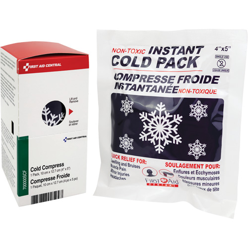 Recharge de compresses instantan&eacute;es SmartCompliance, Froid, Utilisation unique, 4" x 5" Oxymax Inc
