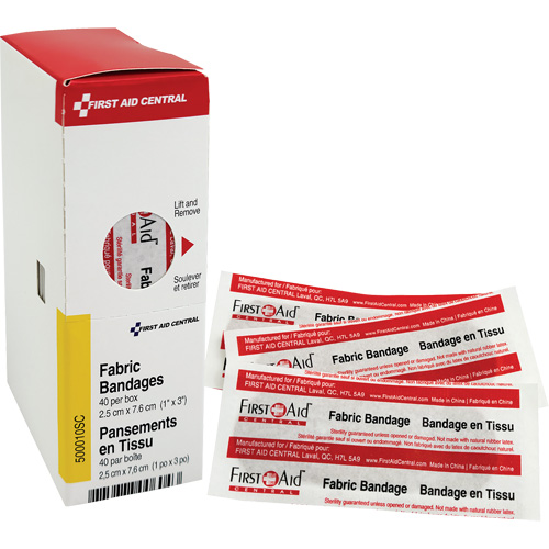SmartCompliance&reg; Refill Adhesive Bandages, Rectangular/Square, 3", Fabric, Non-Sterile Oxymax Inc