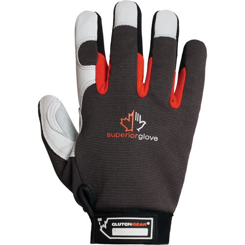Clutch Gear&reg; Thinsulate Mechanic's Gloves, Grain Goatskin/Split Leather Palm, Size Small/7 Oxymax Inc