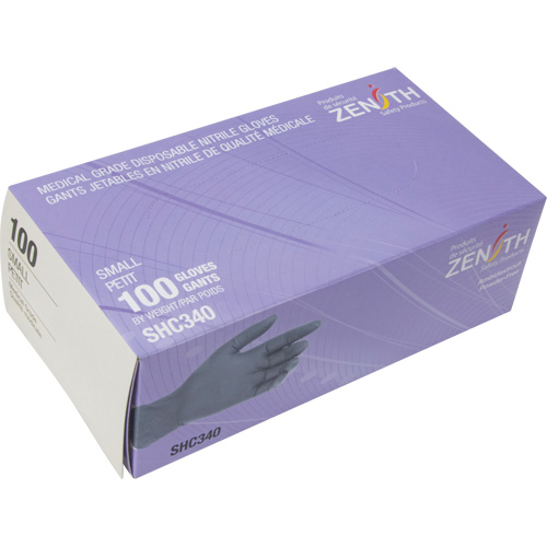 Gants jetables de calibre m&eacute;dical, Petit, Nitrile, 6 mils, Sans poudre, Noir, Classe 2 Oxymax Inc