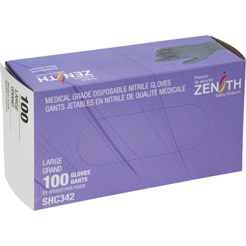 Gants jetables de calibre m&eacute;dical, Grand, Nitrile, 6 mils, Sans poudre, Noir, Classe 2 Oxymax Inc