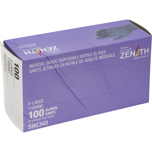 Medical Grade Disposable Gloves, X-Large, Nitrile, 6-mil, Powder-Free, Black, Class 2 Oxymax Inc