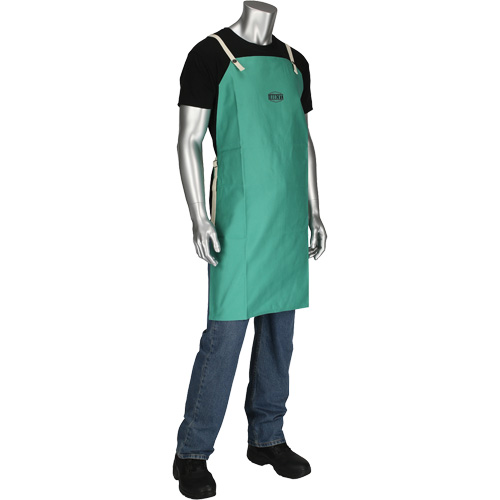 Dynamic Ironcat&reg; FR Cotton Sateen Apron, Bib, Green Oxymax Inc