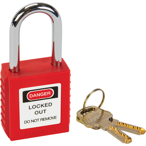 Lock for Lockouts, Safety Padlock, Keyed Different, Thermoplastic, 1-1/2" Width Oxymax Inc