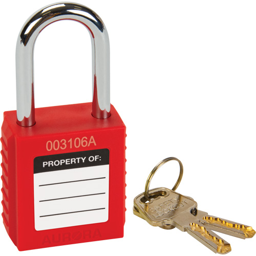 Lock for Lockouts, Safety Padlock, Keyed Different, Thermoplastic, 1-1/2" Width Oxymax Inc