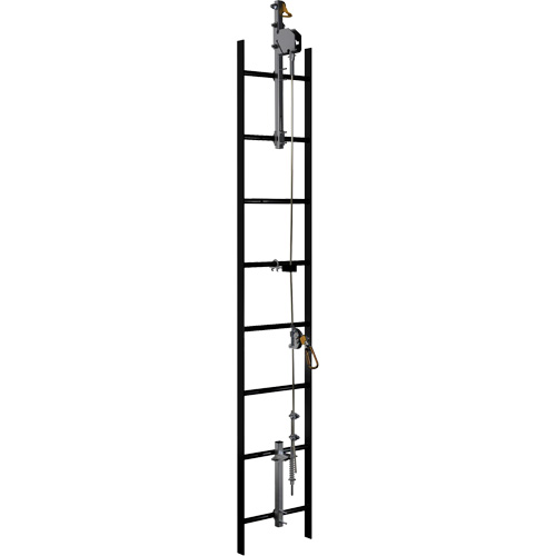 Syst&egrave;me de s&eacute;curit&eacute; verticale &agrave; c&acirc;ble Lad-Saf, Acier inoxydable Oxymax Inc