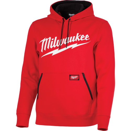 Chandail &agrave; capuchon de poids moyen avec logo Milwaukee, Hommes, Petit, Rouge Oxymax Inc