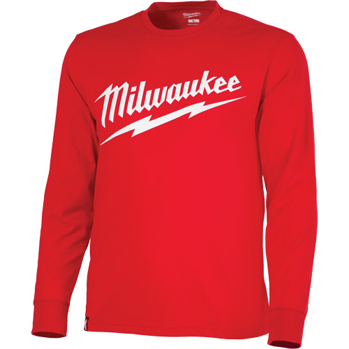 Heavy-Duty Long-Sleeved T-Shirt with Milwaukee&reg; Logo, Men's, Small, Red Oxymax Inc