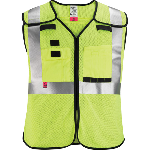 Gilet de s&eacute;curit&eacute; &agrave; maille d&eacute;tachable, Noir/Jaune lime haute visibilit&eacute;, Moyen/Petit Oxymax Inc