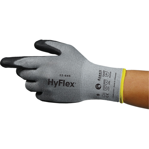 HyFlex&reg; 11-645 Cut-Resistant Gloves, Size 5, 13 Gauge, Polyurethane Coated, Intercept Shell, ASTM ANSI Level A4/EN 388 Level D Oxymax Inc