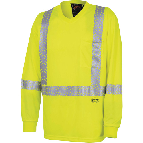 6905A Ultra-Cool Ultra-Breathable Long-Sleeved Safety Shirt, X-Small, High Visibility Lime-Yellow Oxymax Inc