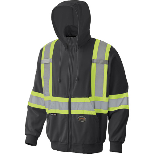 6942 Chandail capuche &agrave; fermeture &eacute;clair, Petit, Noir Oxymax Inc