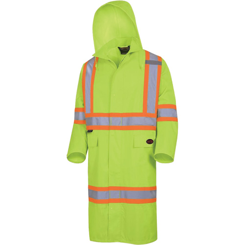 5631 The Rock 300D Waterproof Long Coat, Polyester, Small, High Visibility Lime-Yellow Oxymax Inc