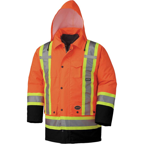 5020BB Manteau de s&eacute;curit&eacute; 7 en 1 imperm&eacute;able, Orange haute visibilit&eacute;, 2T-Grand Oxymax Inc