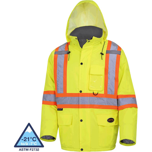 5031 Waterproof Quilted Safety Parka, High Visibility Lime-Yellow, Small Oxymax Inc