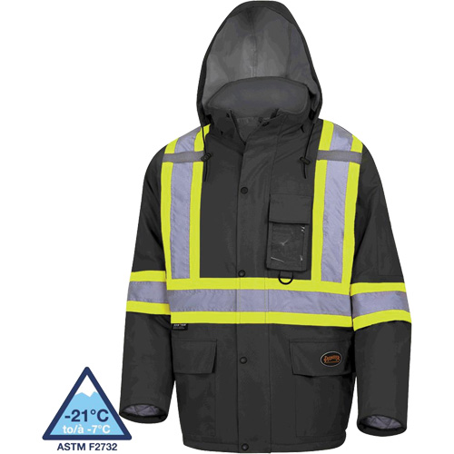 5031BK Waterproof Quilted Safety Parka, Black, Small Oxymax Inc